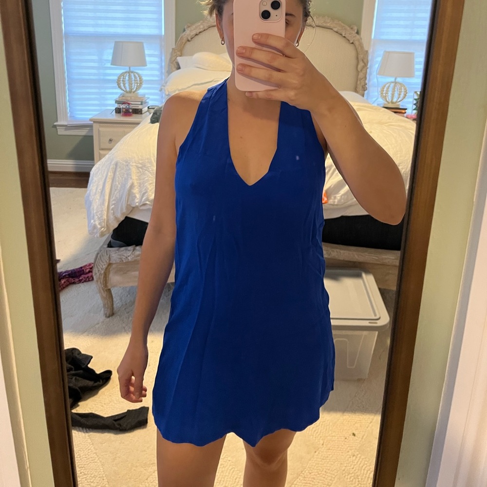 bright blue dress